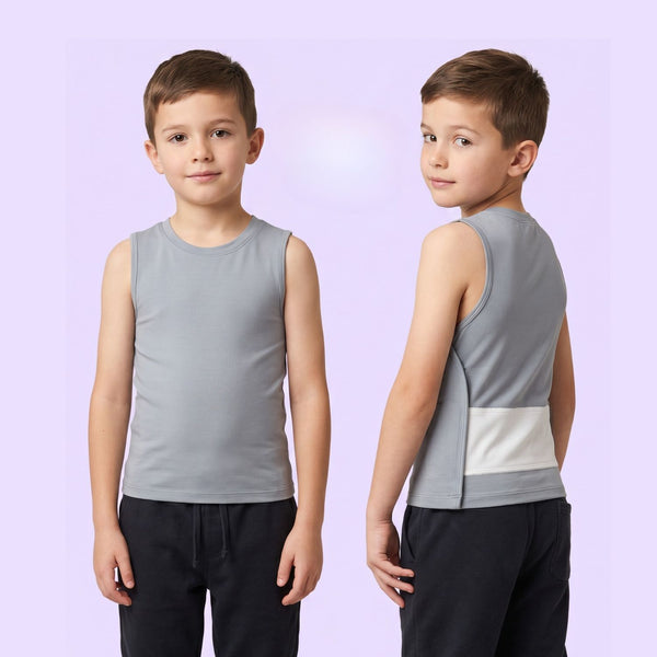 Grey adjustable compression sensory undershirt tank