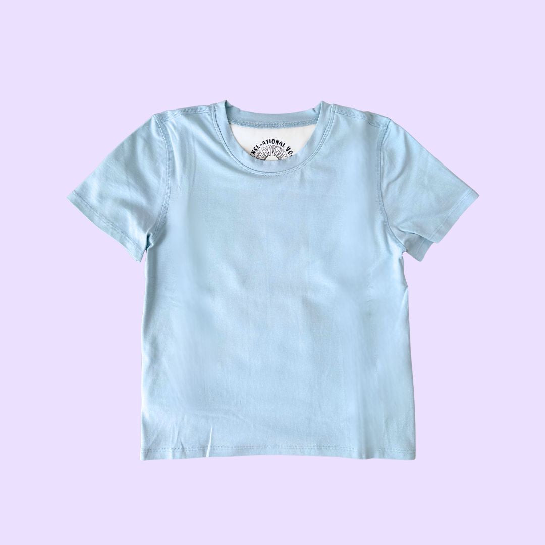 Light Blue Compression Lined T-shirt for Autistic Kids and Sensory Seekers