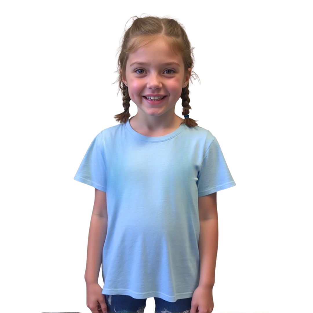 Sensory Compression Shirt in Light Blue on Kid Model